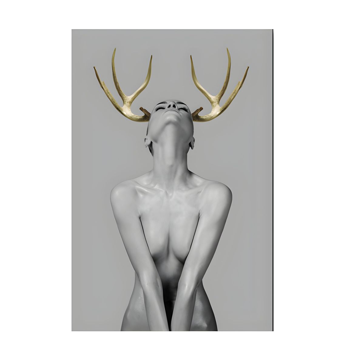 Canvas Wall Art Gold Antlers Modern Photography | Cervaro