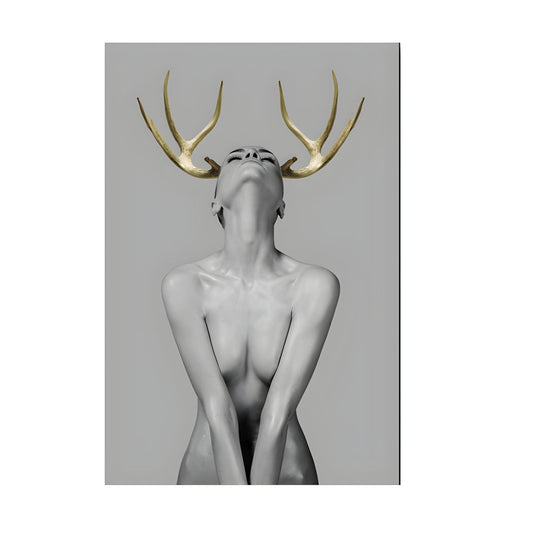 Canvas Wall Art Gold Antlers Modern Photography | Cervaro