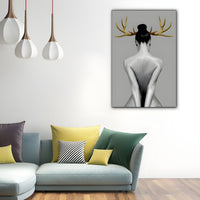 Canvas Wall Art Gold Antlers Modern Photography | Cervaro