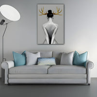 Canvas Wall Art Gold Antlers Modern Photography | Cervaro