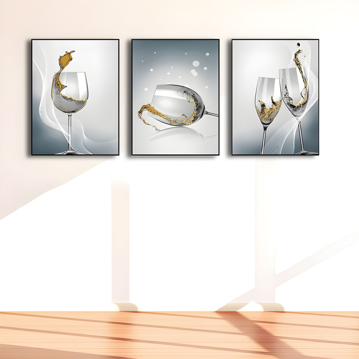 Canvas Wall Art Set Wine Glass Modern Decor | Vanora