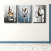 Canvas Wall Art Set Wine Glass Modern Decor | Vanora