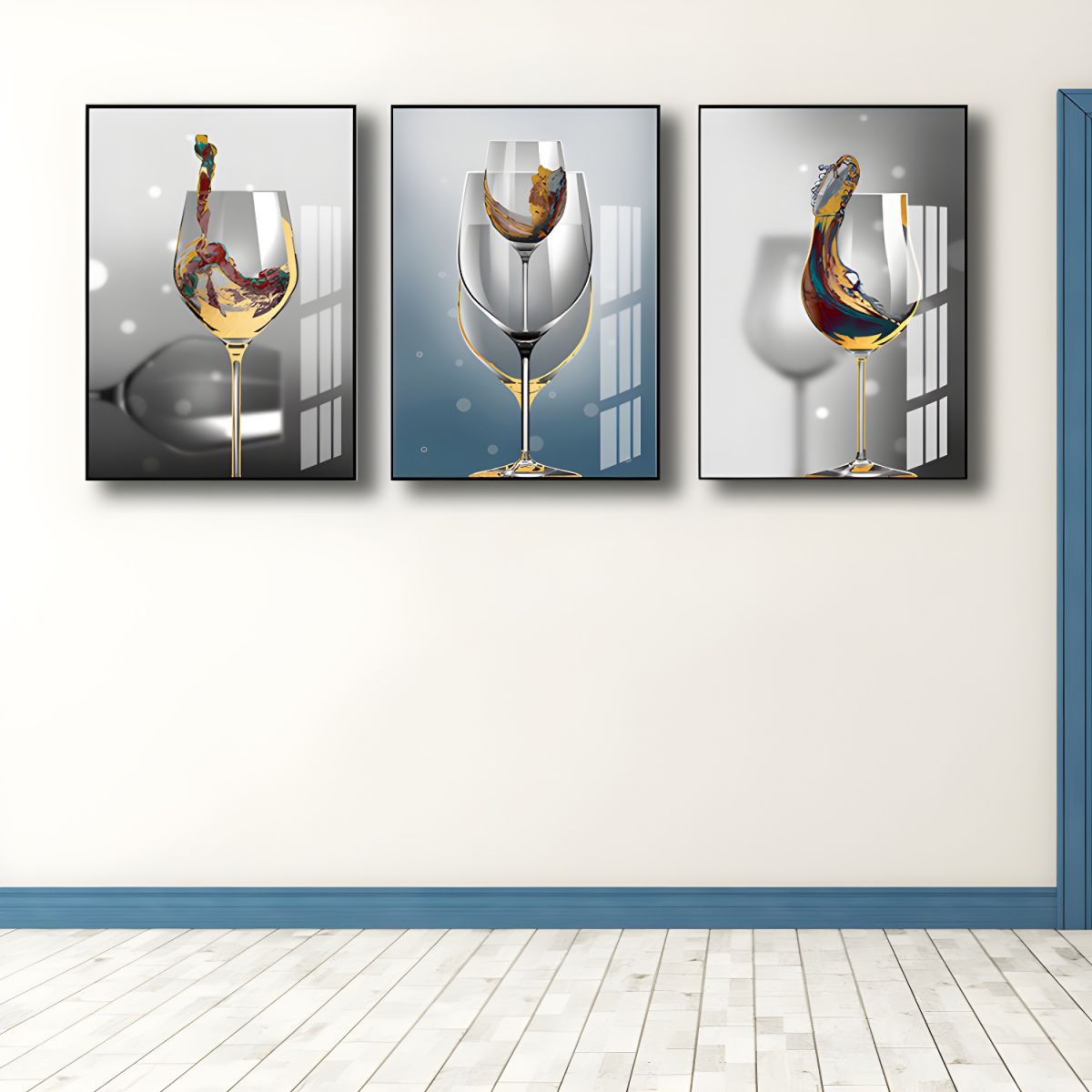 Canvas Wall Art Set Wine Glass Modern Decor | Vanora