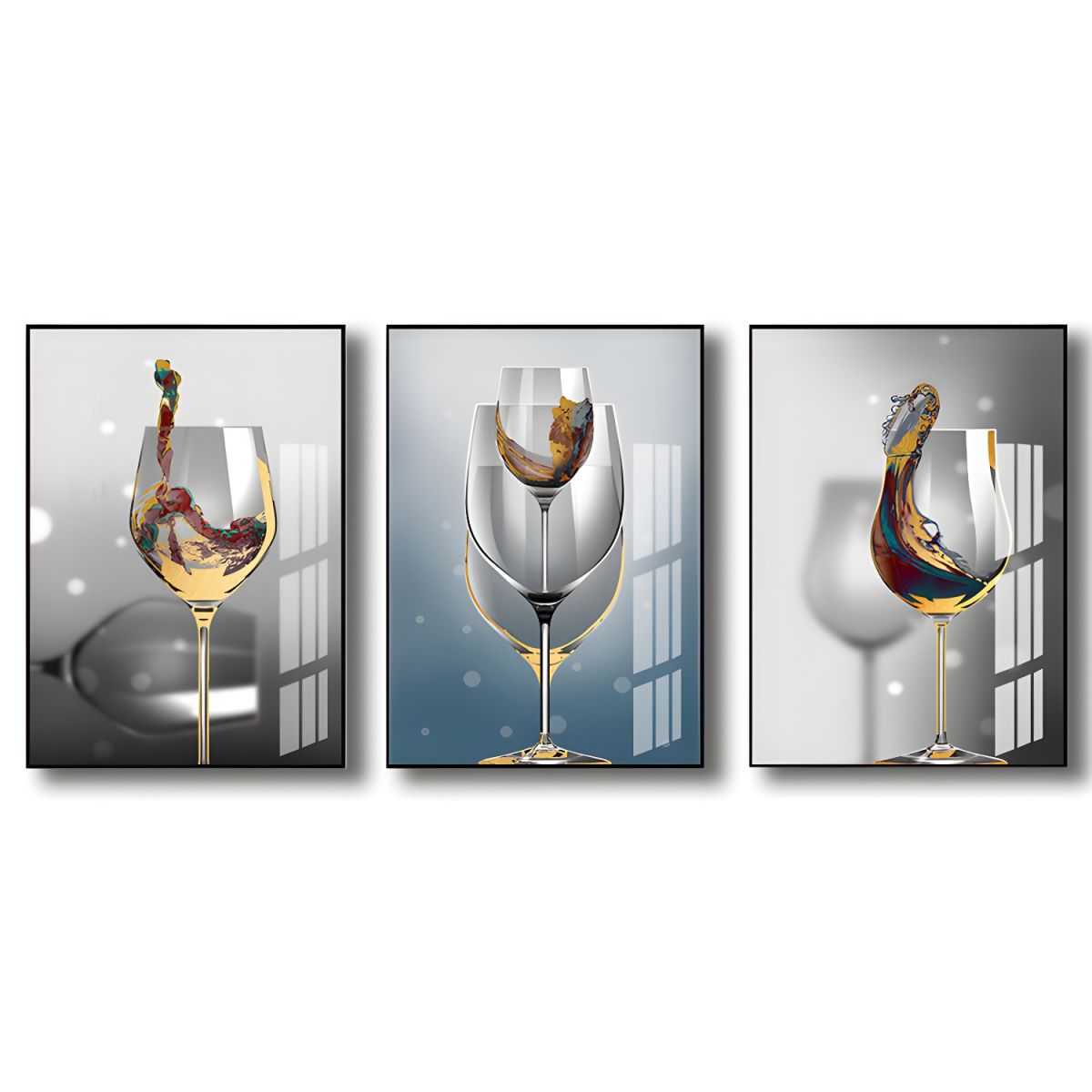 Canvas Wall Art Set Wine Glass Modern Decor | Vanora