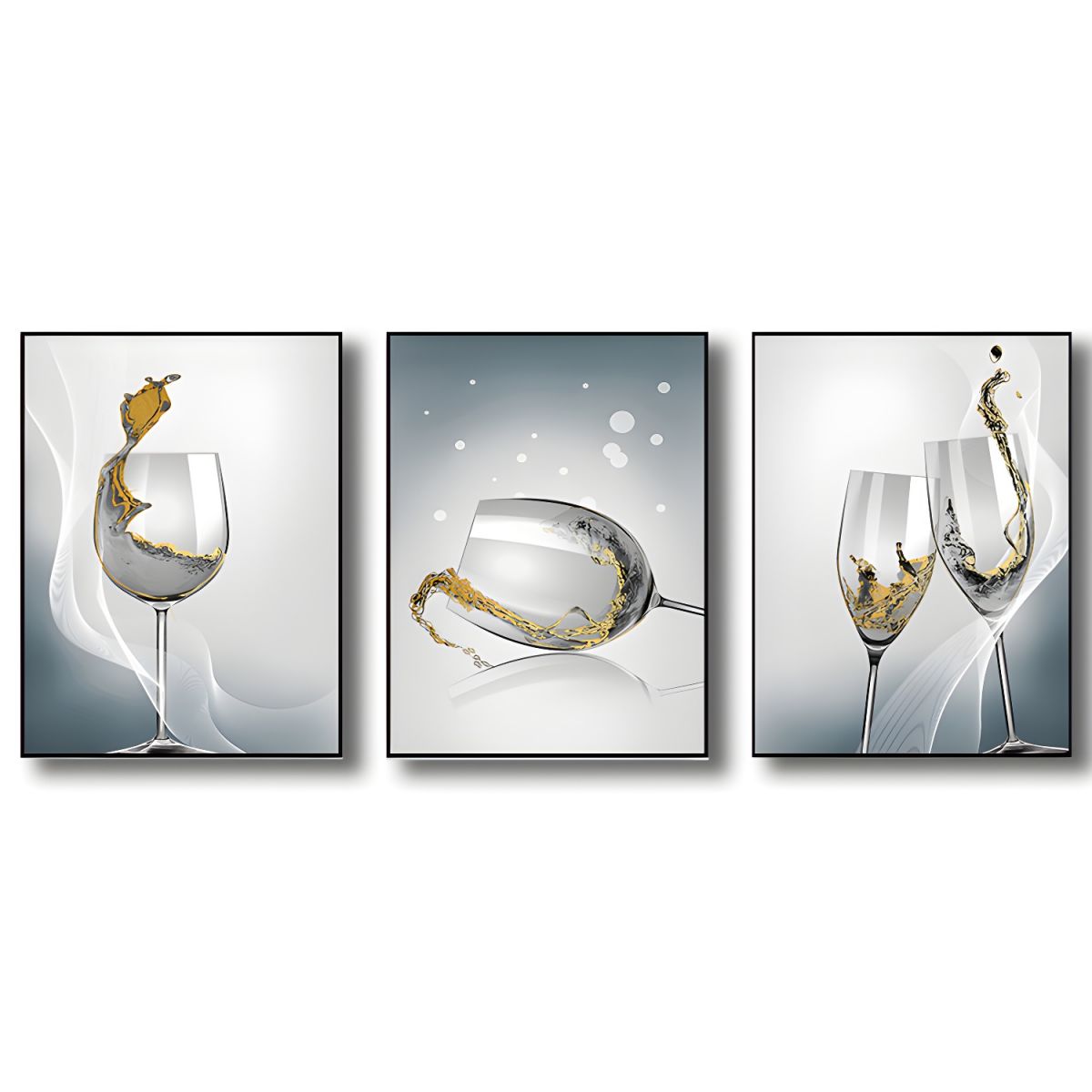 Canvas Wall Art Set Wine Glass Modern Decor | Vanora