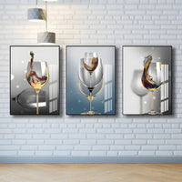 Canvas Wall Art Set Wine Glass Modern Decor | Vanora