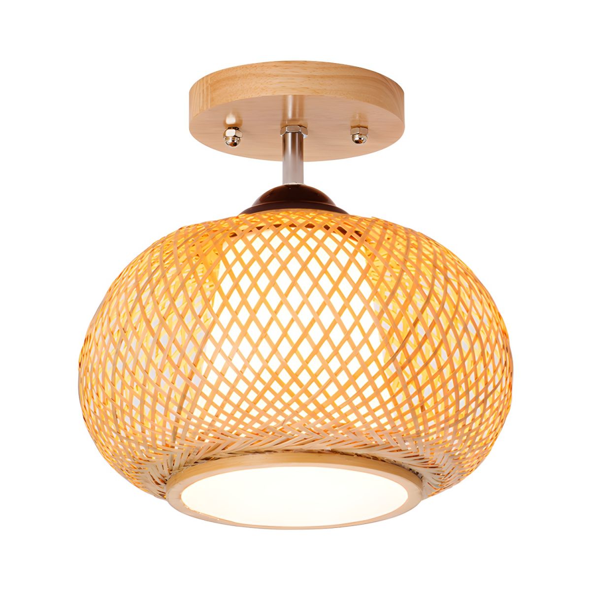Ceiling Light Bamboo Semi Flush Mount Modern Style | Ravela