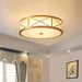 Ceiling Light Brass Finish Frosted Glass Vintage Style | Noravi