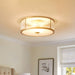 Ceiling Light Brass Finish Vintage Frosted Glass Shade | Alviora