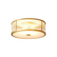 Ceiling Light Brass Finish Vintage Frosted Glass Shade | Alviora