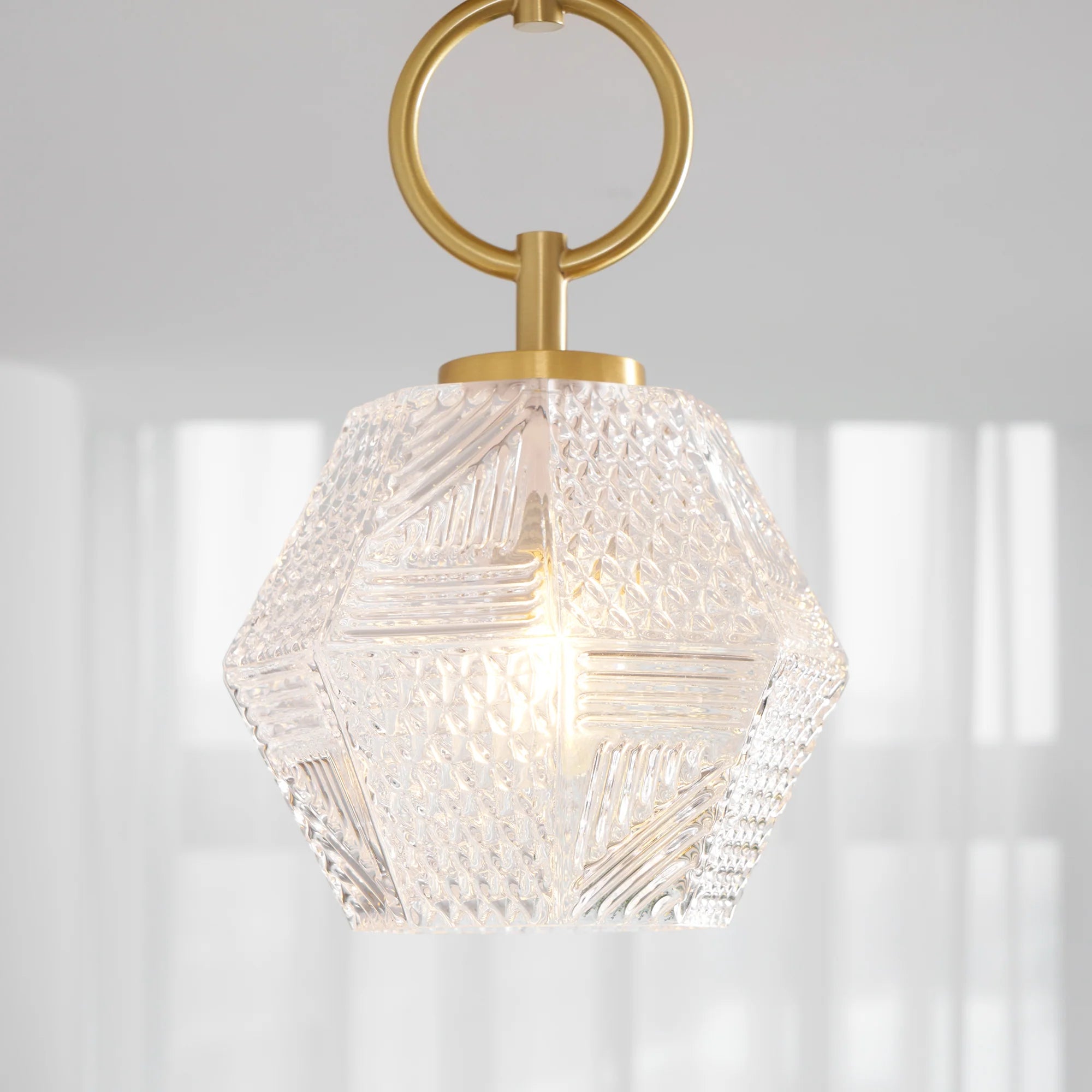 Ceiling Light Brass Glass in Art Deco Style | Ralsera