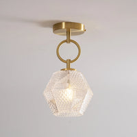 Ceiling Light Brass Glass in Art Deco Style | Ralsera