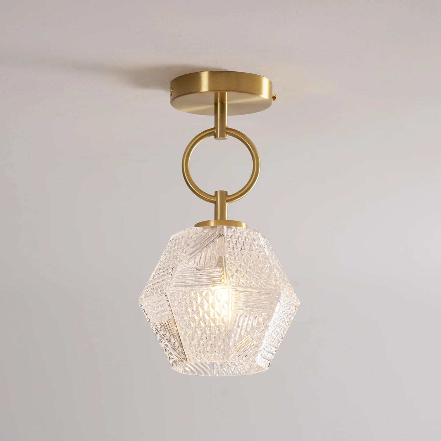 Ceiling Light Brass Glass in Art Deco Style | Ralsera