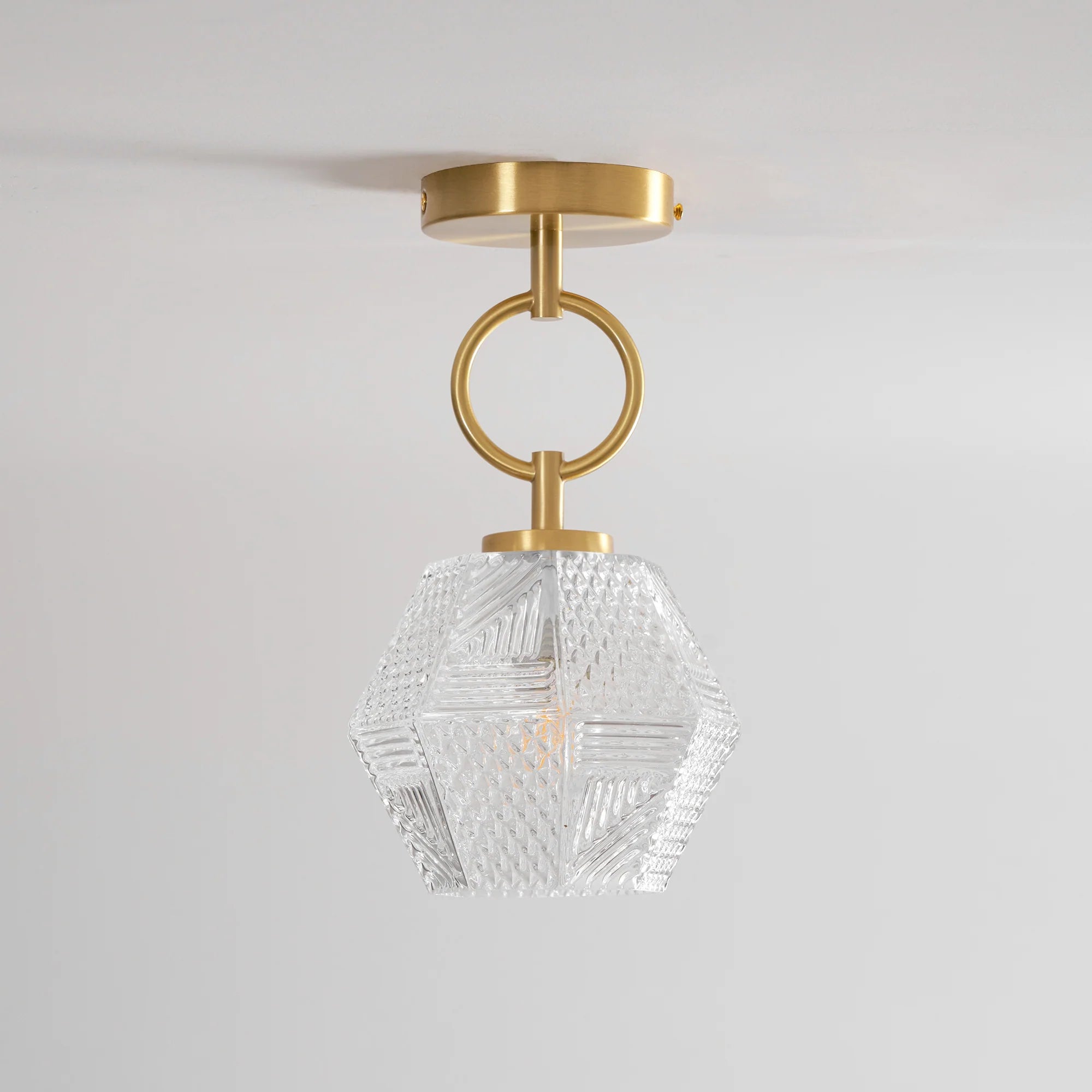 Ceiling Light Brass Glass in Art Deco Style | Ralsera
