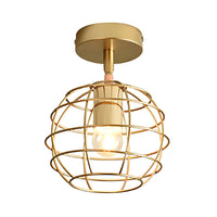 Ceiling Light Brass Wire Frame Industrial Semi Flush | Bravira