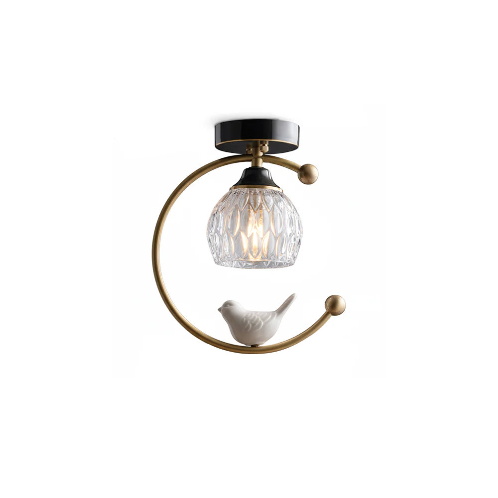 Ceiling Light Brass with Ceramic Bird Modern Style | Avinor