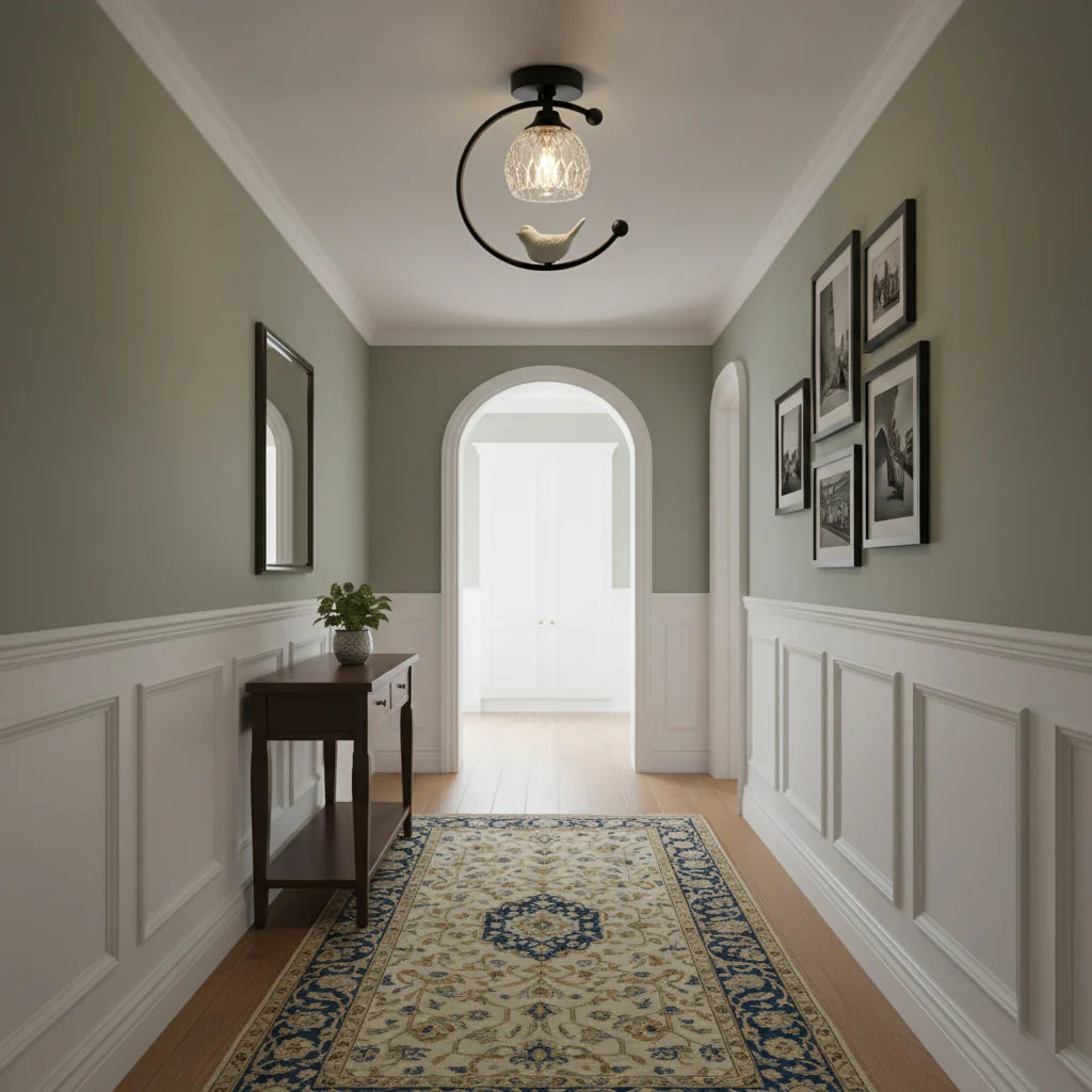 Ceiling Light Brass with Ceramic Bird Modern Style | Avinor