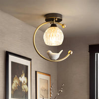 Ceiling Light Brass with Ceramic Bird Modern Style | Avinor