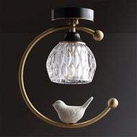 Ceiling Light Brass with Ceramic Bird Modern Style | Avinor