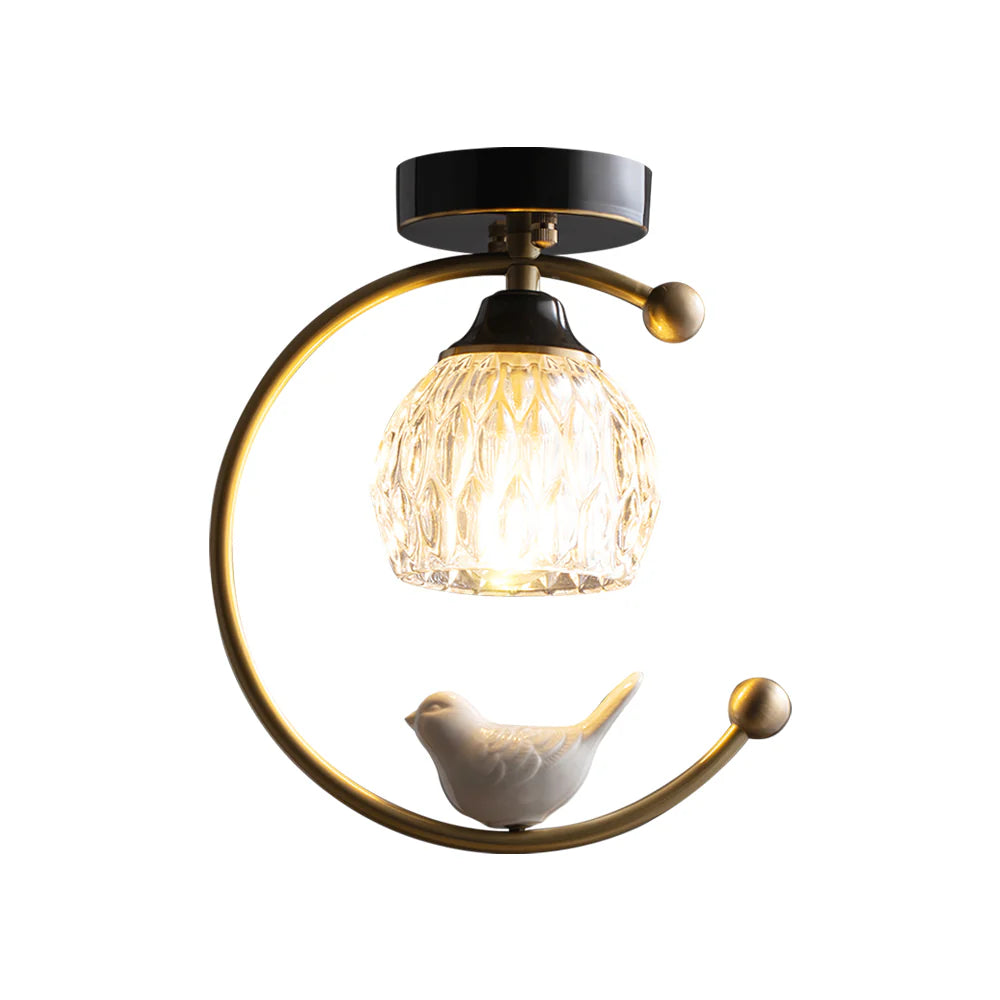 Ceiling Light Brass with Ceramic Bird Modern Style | Avinor