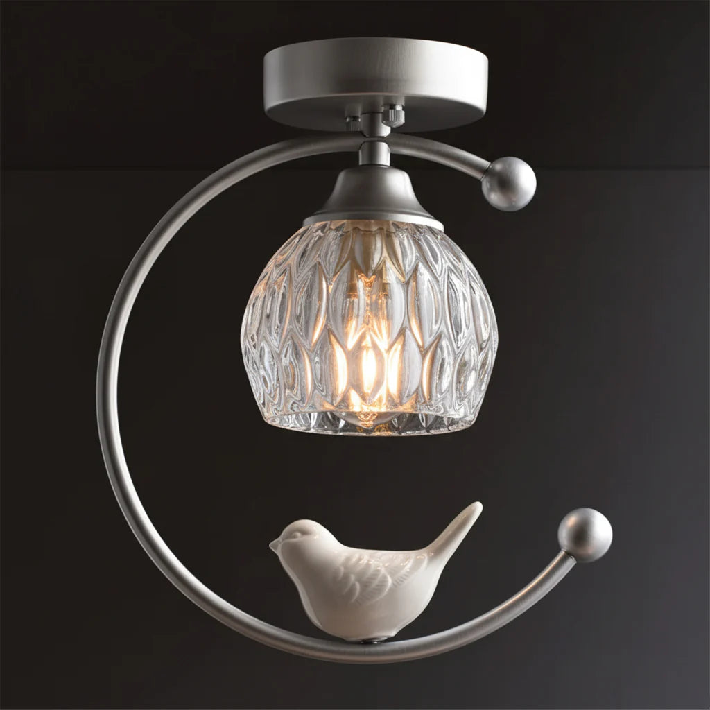 Ceiling Light Brass with Ceramic Bird Modern Style | Avinor