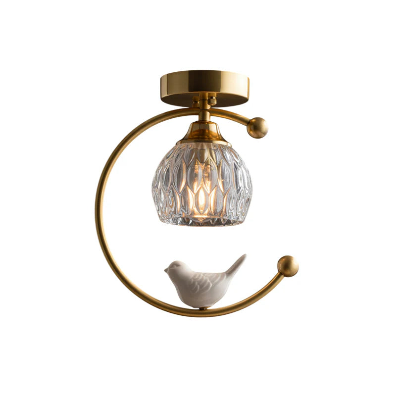 Ceiling Light Brass with Ceramic Bird Modern Style | Avinor