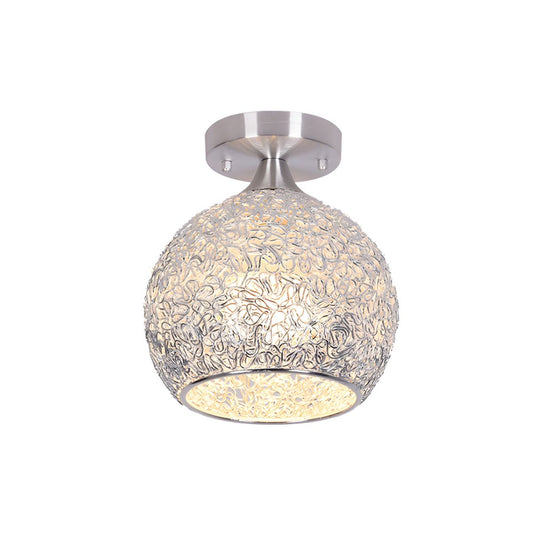 Ceiling Light Chrome Dome Flush Mount Modern | Orniva