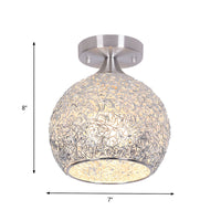 Ceiling Light Chrome Dome Flush Mount Modern | Orniva