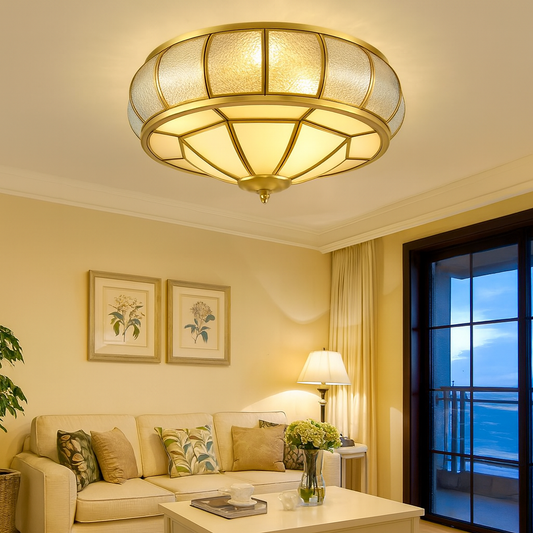 Ceiling Light Colonial Flush Mount Vintage Glass | Velmira