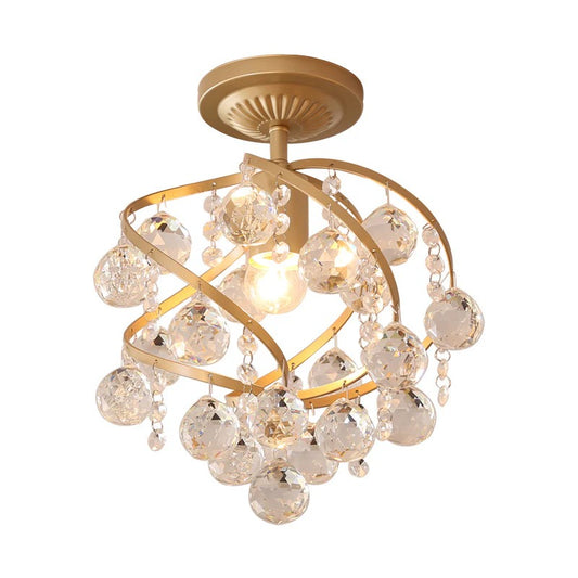 Ceiling Light Crystal Balls Brass Semi Flush Modern | Calyrex