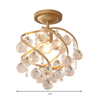 Ceiling Light Crystal Balls Brass Semi Flush Modern | Calyrex