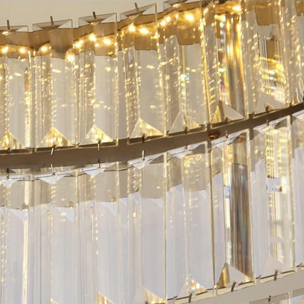 Ceiling Light Crystal Design in Modern Gold | Sulviro