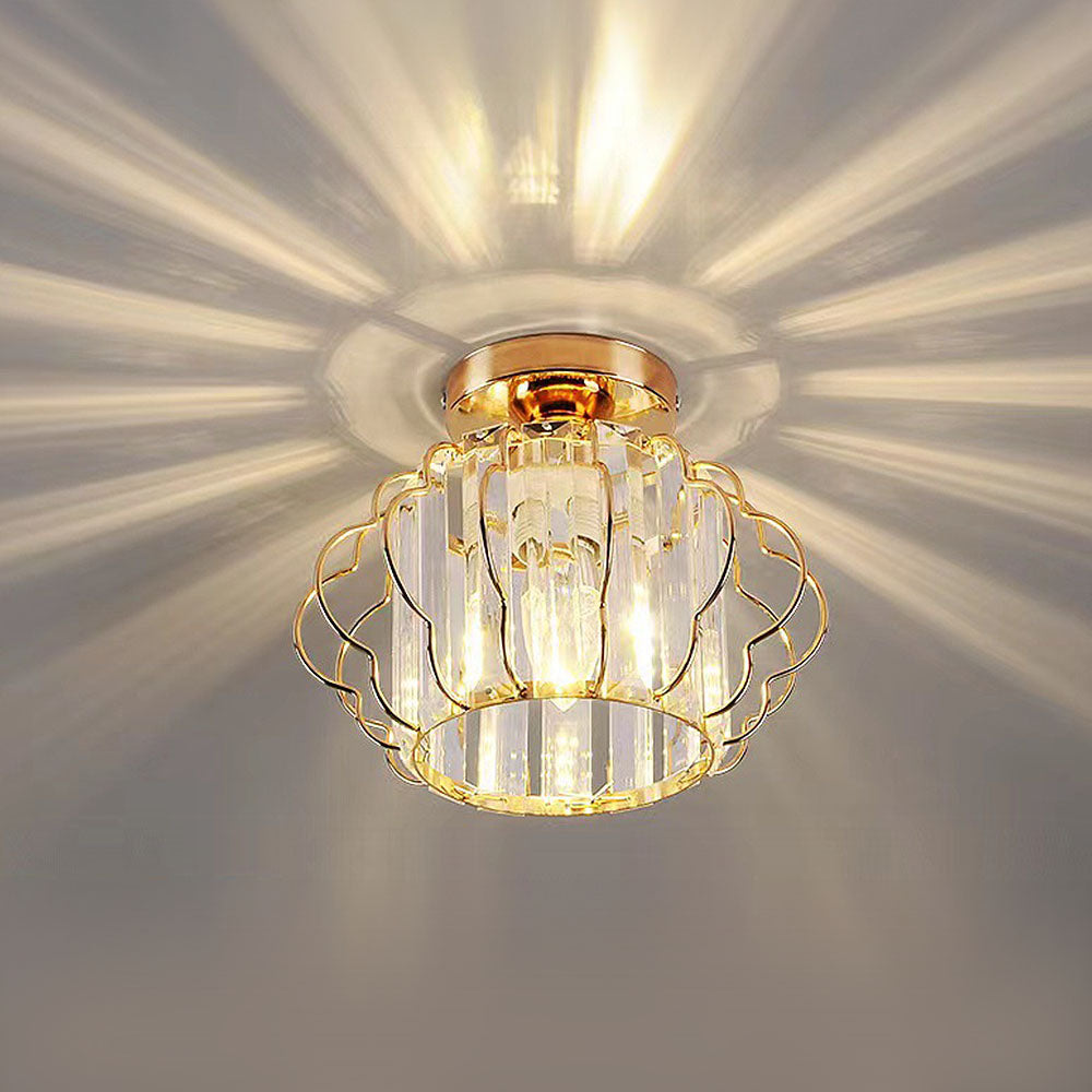 Ceiling Light Crystal Modern Round Design Gold or Black | Golcrest