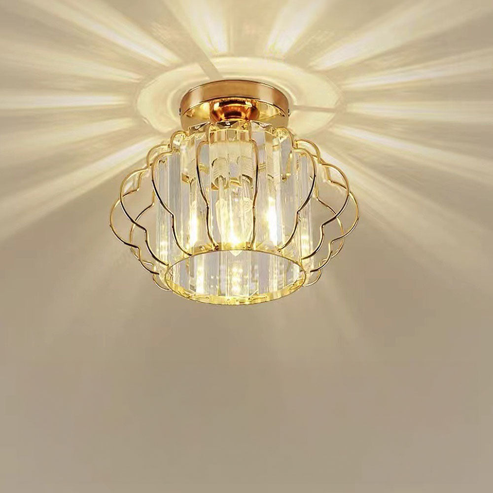 Ceiling Light Crystal Modern Round Design Gold or Black | Golcrest