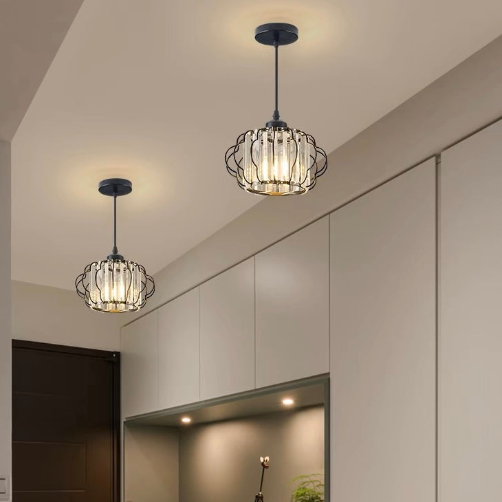 Ceiling Light Crystal Modern Round Design Gold or Black | Golcrest