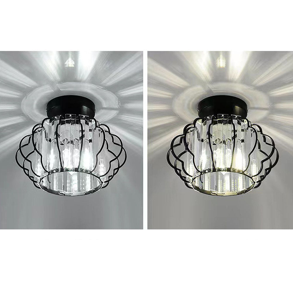 Ceiling Light Crystal Modern Round Design Gold or Black | Golcrest