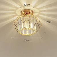 Ceiling Light Crystal Modern Round Design Gold or Black | Golcrest