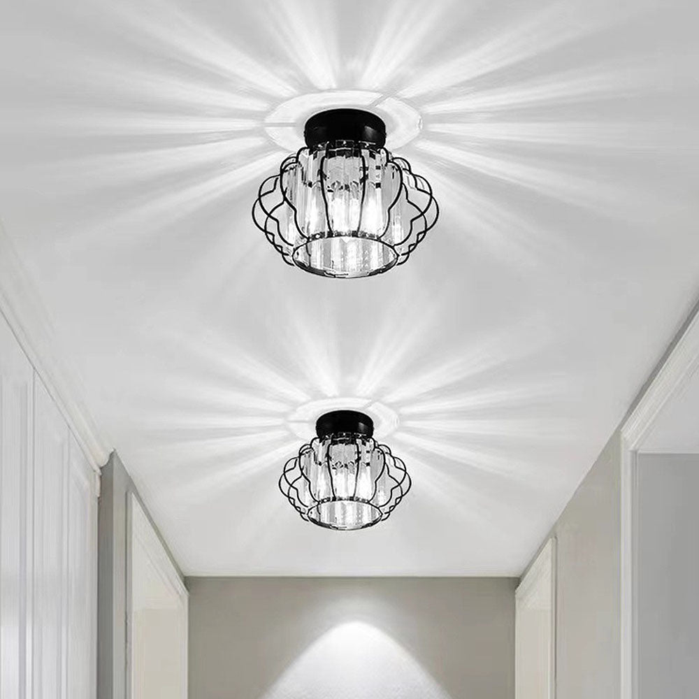 Ceiling Light Crystal Modern Round Design Gold or Black | Golcrest