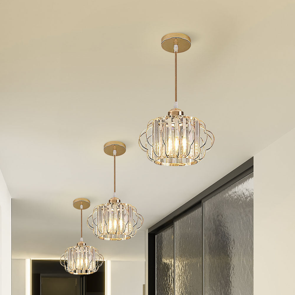 Ceiling Light Crystal Modern Round Design Gold or Black | Golcrest