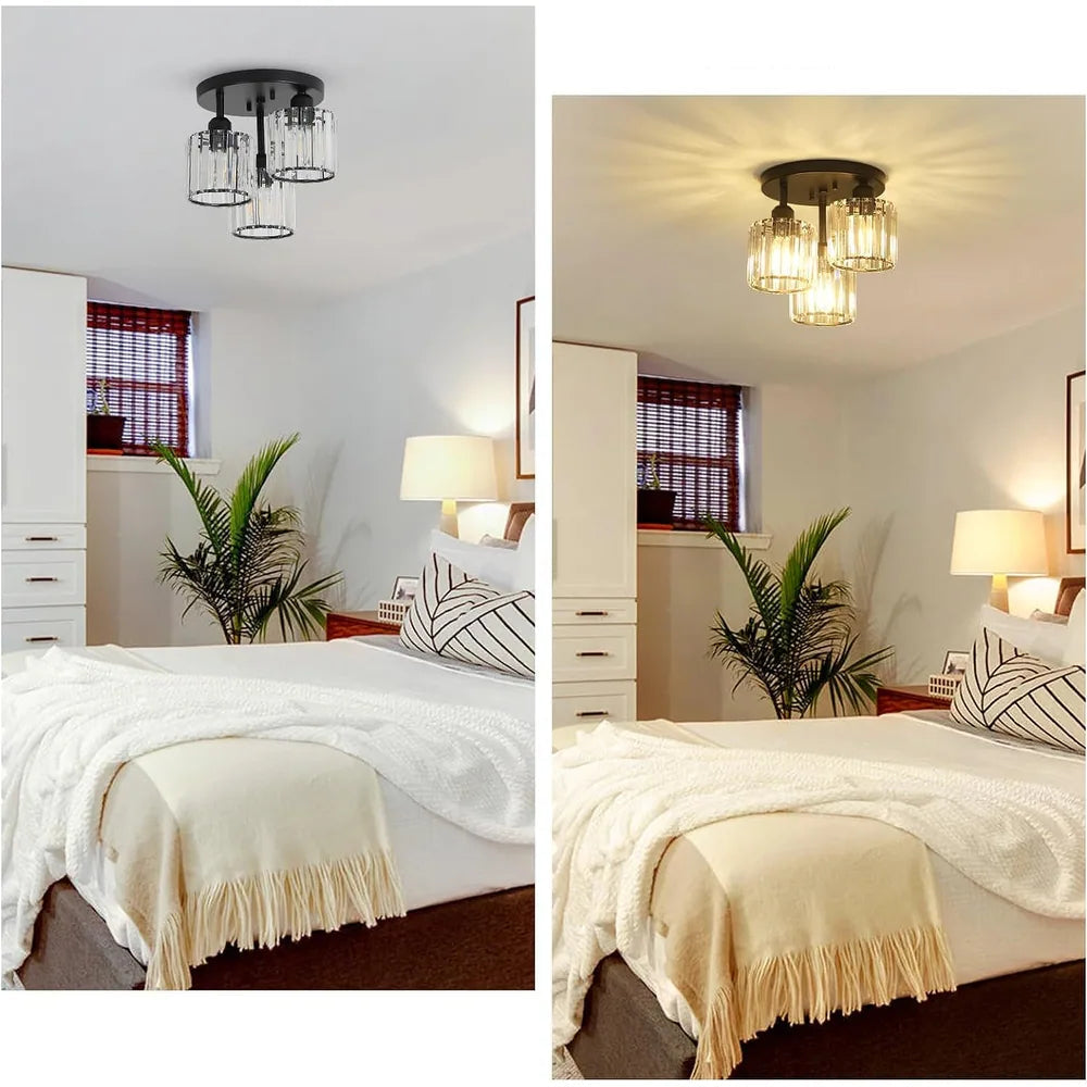 Ceiling Light Crystal Semi Flush Modern Style | Virella