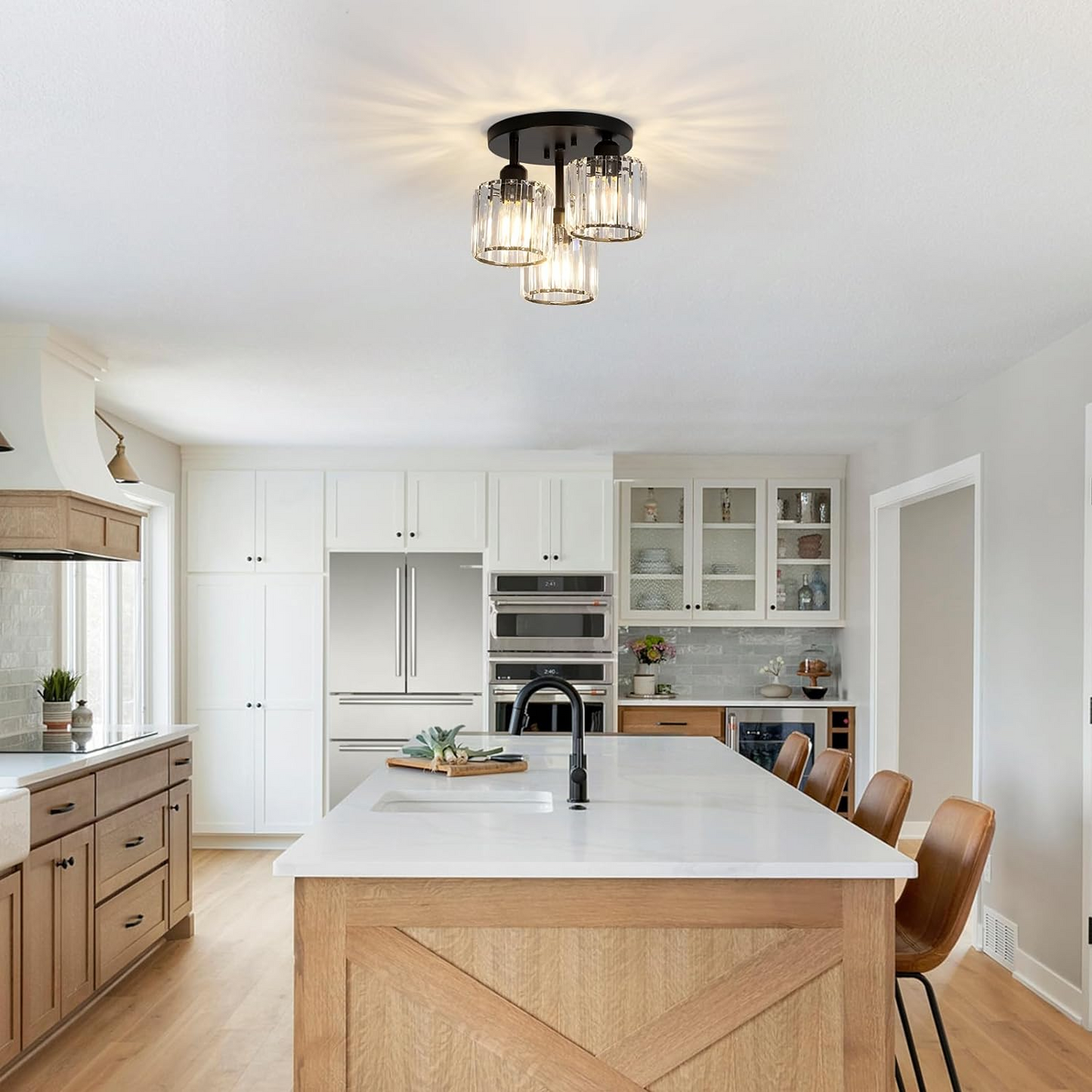 Ceiling Light Crystal Semi Flush Modern Style | Virella