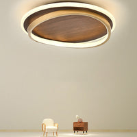 Ceiling Light Dimmable LED Walnut Grain Minimalist Style | Emivor