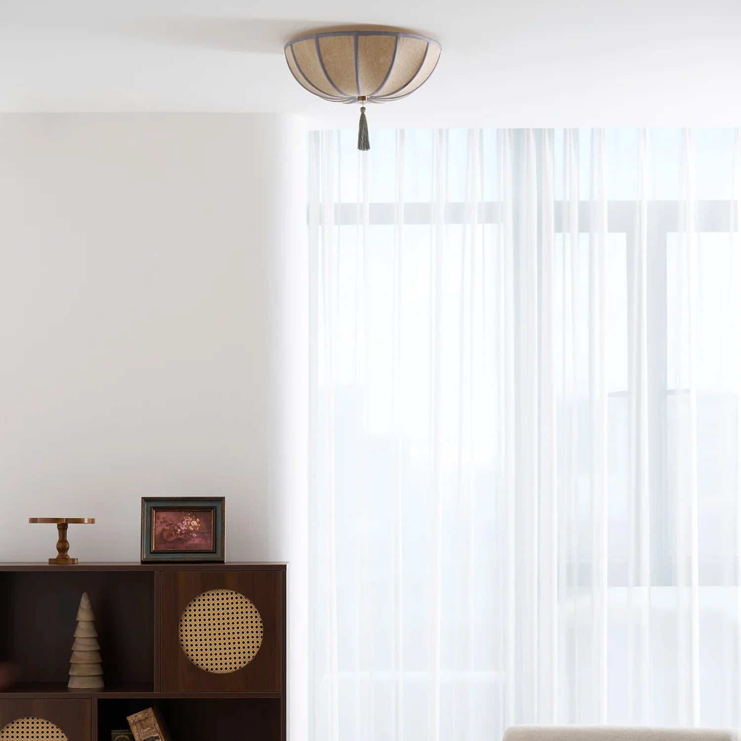 Ceiling Light Fabric Shade with Floral Design | Fleurio