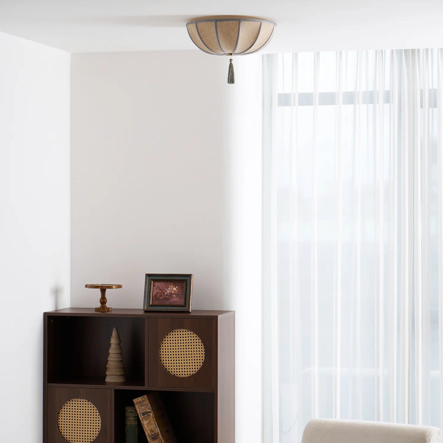 Ceiling Light Fabric Shade with Floral Design | Fleurio