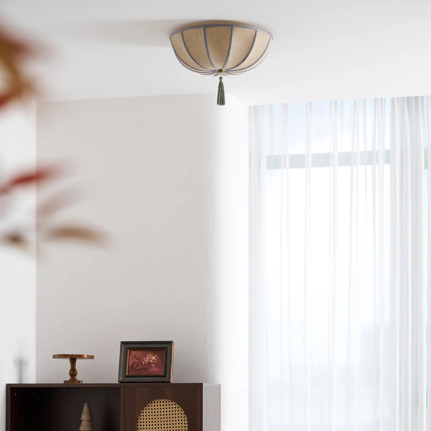 Ceiling Light Fabric Shade with Floral Design | Fleurio