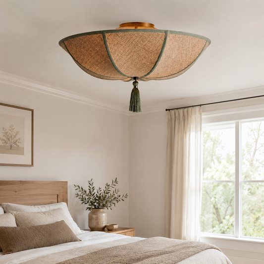 Ceiling Light Fabric Shade with Floral Design | Fleurio