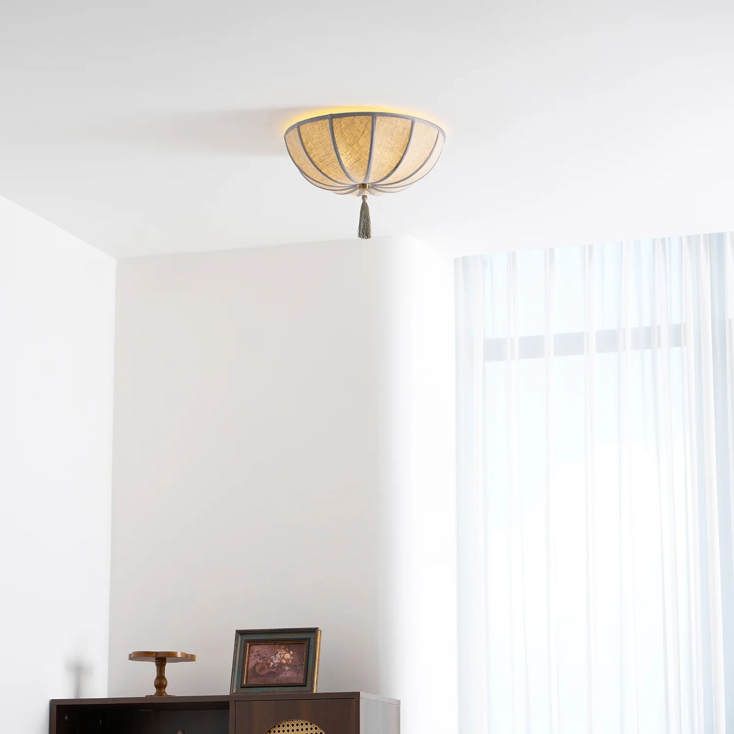 Ceiling Light Fabric Shade with Floral Design | Fleurio