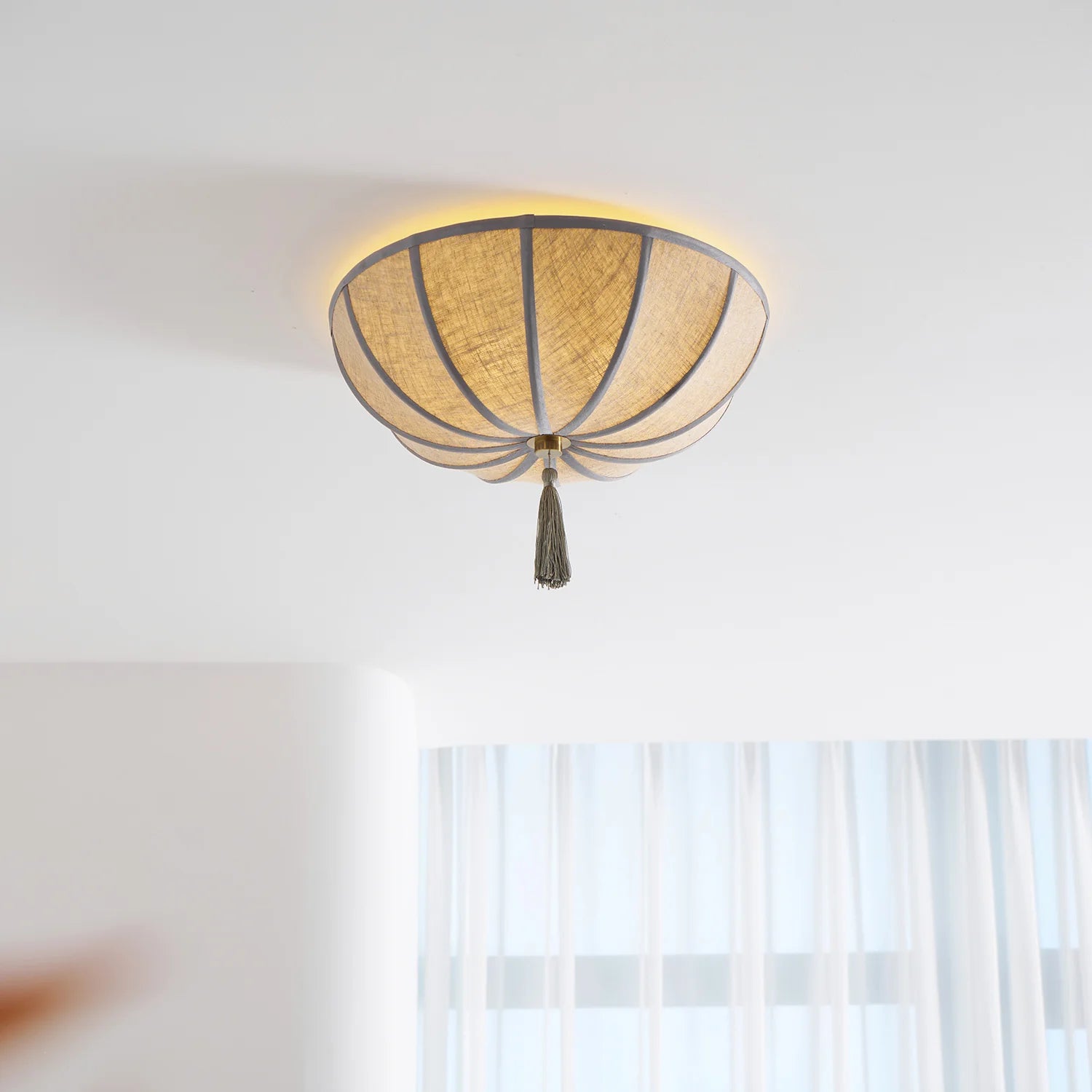 Ceiling Light Fabric Shade with Floral Design | Fleurio