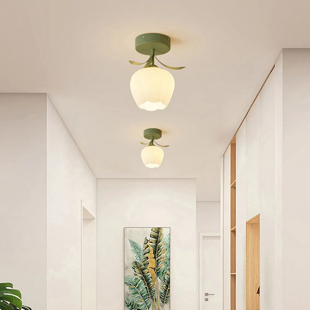 Ceiling Light Flower Glass in Modern Interior | Florva