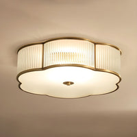 Ceiling Light Flush Mount Ribbed Glass Traditional Style | Clovira